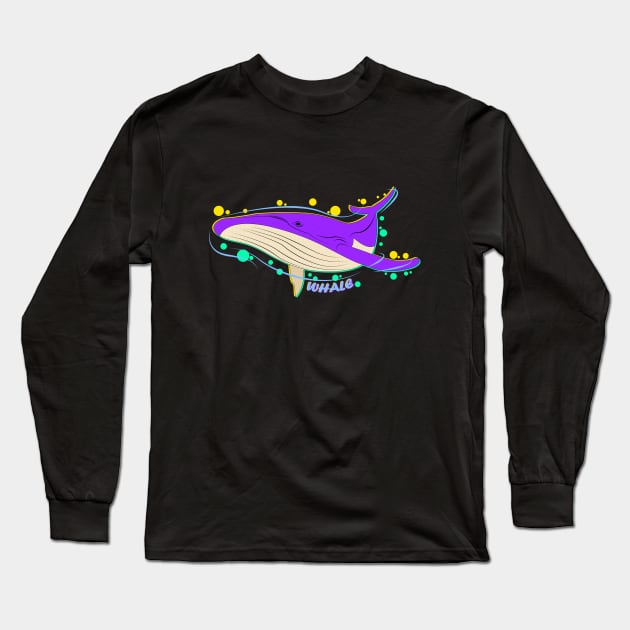 bubbly whale Long Sleeve T-Shirt by dwalikur